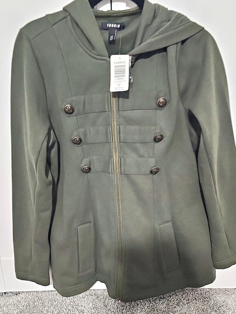 Torrid Hooded Jacket Hooded Jacket in Green NWT